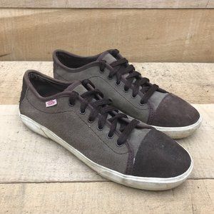 Vans Womens Hadley Lo Sneakers Brown Low Top Leather Lace Up Shoes 6 M